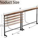 Keelian 70 inch Narrow Console Table with Outlet,Adjustable Height(25"-37") Behind Sofa Table,Couch Behind Table Skinny,Couch Shelf with Charging Station,Long Entryway Tables for Living Room,Brown