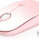 VssoPlor Type C Wireless Mouse, USB C MacBook Wireless Mouse Dual Mode 2.4G Cordless Mice with Nano USB and Type C Receiver Compatible with PC, Laptop, MacBook, ipad-Gradient Pink
