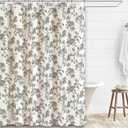 WOUVMA Black Shower Curtain Floral Cotton Linen Cottagecore Shower Curtain for Bathroom 72" W x 72" L
