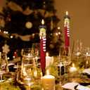 2 x Christmas Flameless Taper Candles, Christmas Deer LED Taper Candles with Timer, 2 Pcs Christmas Deer LED Flameless Candlesticks with 3D Flame for Home Decor(0.79 x 11.4)