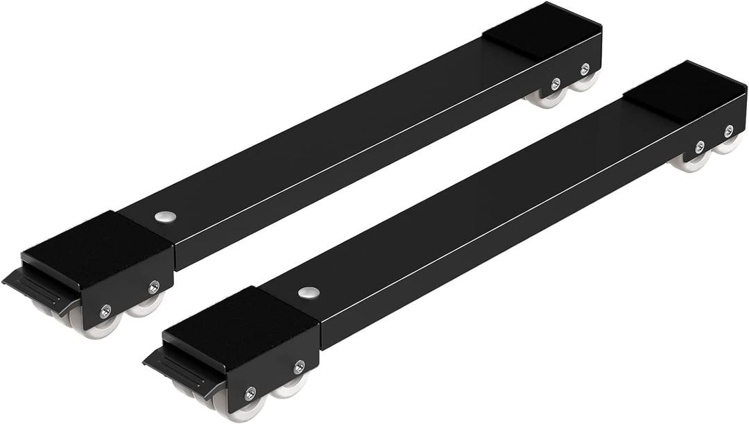 Ronlap Furniture Washing Machine Dolly, Extendable Appliance Rollers Refrigerator Heavy Duty, Washing Machine Stand Wheels Fridge Appliance Dolly Movers Mobile Washer and Dryer Moving Base, Black