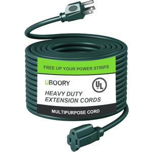 Outdoor Extension Cord Waterproof 100 FT, Green 14/3 SJTW Heavy Duty, Flexible 100% Copper 3 Prong Extension Cord for Lawn, Garage,UL Listed