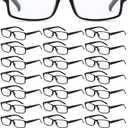 Yexiya 24 Pack Reading Glasses Bulk Adjustable Traditional Reading Glasses with Spring Hinge for Men Women(2.5 Diopters,Black Frame)
