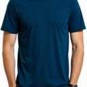 VPG Plain Tshirts for Men, Short Sleeve Crew Neck Cotton T Shirts Fitted Casual Tee Shirt (Black)