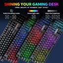 CHONCHOW USB Wireless Gaming Keyboard and Mouse Combo, LED Backlit Ergonomic Mechanical Feeling Keyboard, Rechargeable 2500mAh Battery, Anti-ghosting Keyboards 7D 3600DPI Mice for PC Gamer