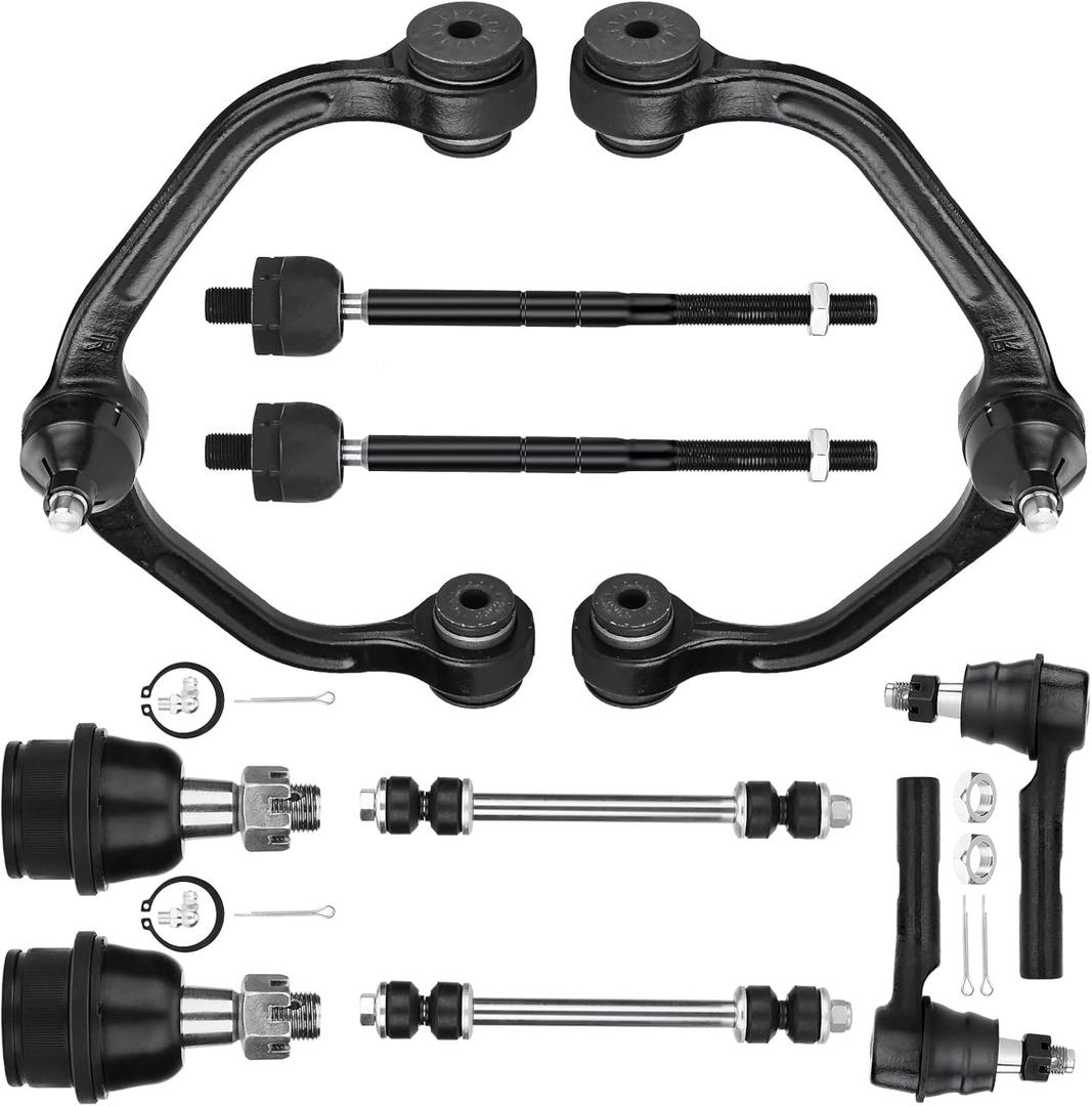 Front Upper Control Arms with Lower Ball Joint Assembly Suspension Kit for Ford Ranger 1998-2011 for Mazda B2300 B2500 B3000 B4000 10 pcs (1-Piece Design with Coil Spring Front Suspension Only)