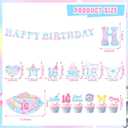 KOTLMIGHT 16th Birthday Decorations for Girls, In My Sweet Sixteen Era Birthday Party Decor Supplies for Girls 16 Year Old - Backdrop, Banner, Tablecloth, Centerpieces, Hanging Swirl, Hat, Wall Signs