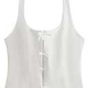 Milumia Women's Backless Halter Crop Top Y2K Bow Front Cut Out Sleeveless Going Out Tank Tops Size S