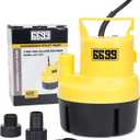 Submersible Sump Pump 1/4 HP 1500GPH Utility Pump Thermoplastic Electric Portable Transfer Water Pump with 10-Foot Cord for Pool Tub Garden Pond Draining Tankless Heater Flushing