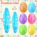 12 Pack 16 Inch, 24 Inch Easter Inflatable Eggs Jumbo Outdoor Decorations Easter Blow up Yard Decorations Gaint Big Yard Lawn Decor Kids Toys Bunny Colorful Eggs Inflatable Ornaments for Garden