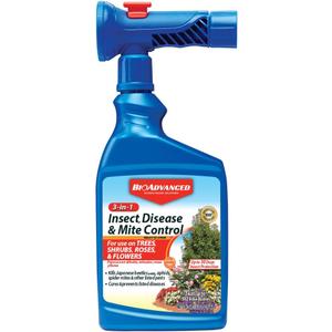 BioAdvanced 3-In-1 Insect, Disease and Mite Control, Fungicide, Ready-to-Spray, 32 oz 