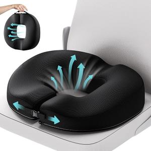 Benazcap Donut Pillow Seat Cushion for Hemorrhoids, Coccyx Cushion for Tailbone Pain Relief, Donut Pillow, Memory Foam Seat Cushion by Ergonomic for Sores, Sciatica(Good Support, Slightly Firm