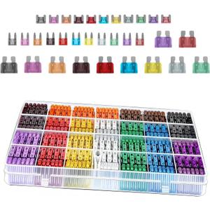 300PCS Car Fuses Assortment Kit, Micro & Mini & Standard Blade Fuse Kit, Universal Replacement Blade Fuses for Auto, Sedan, Boat, RV (2A/3A/5A/7.5A/10A/15A/20A/25A/30A/35A/40A)
