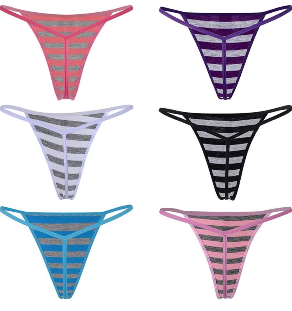 Closecret Cotton G-string, Women Panties Simple Thongs Lightweight Multi-Pack G-string&T-back size S-m