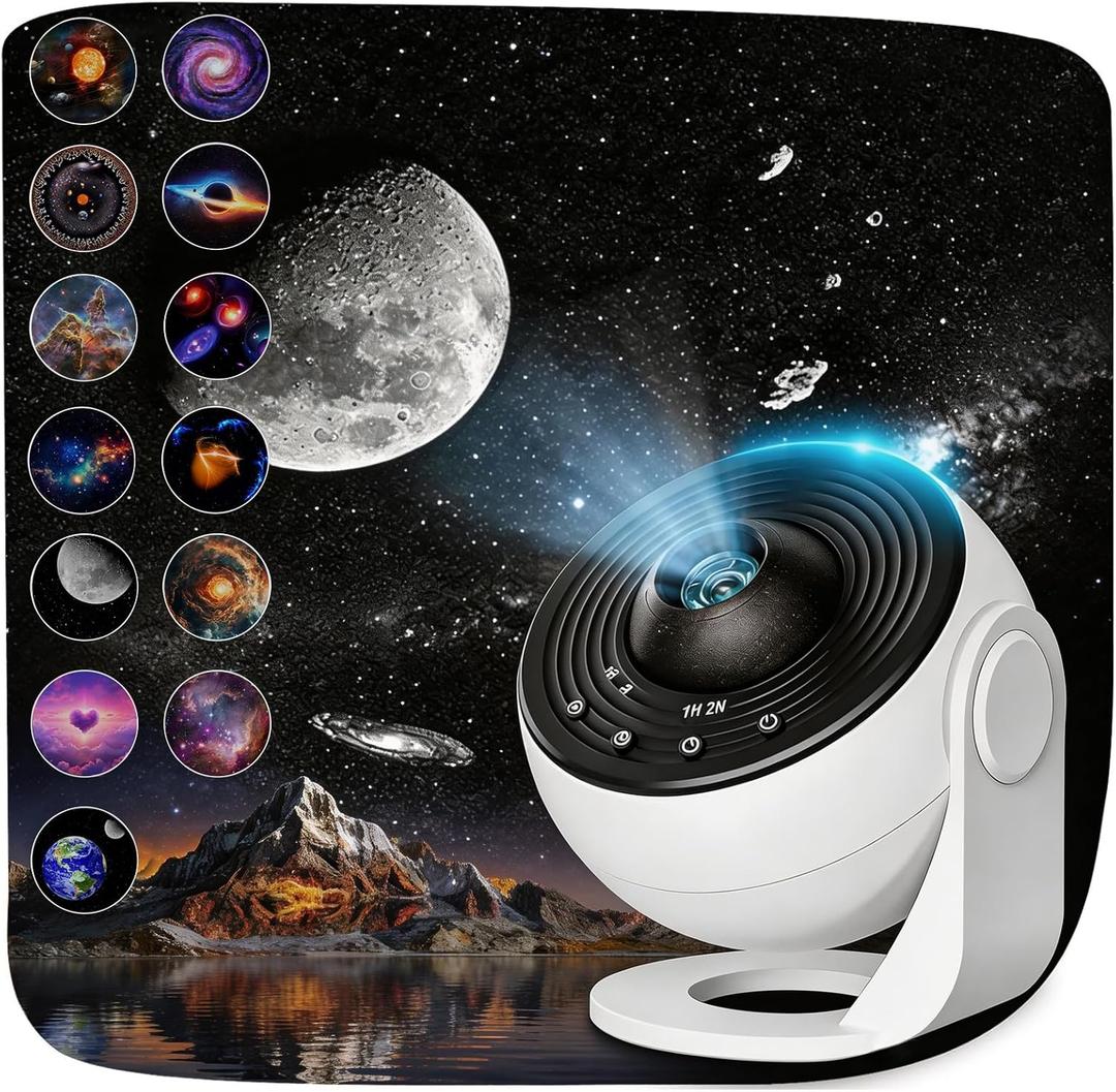 Pro Galaxy Projector, 13 in 1 Planetarium Star Projector for Bedroom Decor, 360 Rotating Nebula Projector Lamp, Timmer Starry Night Light Sleep Projector for Kids,Ceiling,Room Decoration,Gifts (White)