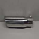 A-KARCK Exhaust Tip 4" Inlet, Polished Bolt On 4" Inlet 5" Outlet 12" Long Stainless Steel Muffler Tip Protect Tailpipe