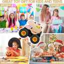 DYODYORC Remote Control Car, 2.4Ghz All Terrain Dinosaur Monster Truck Toys, RC Truck with Spay, Music, 3 Lighting Effects, Stunt Capable, Toy Gifts for Boys and Girls (Beige)