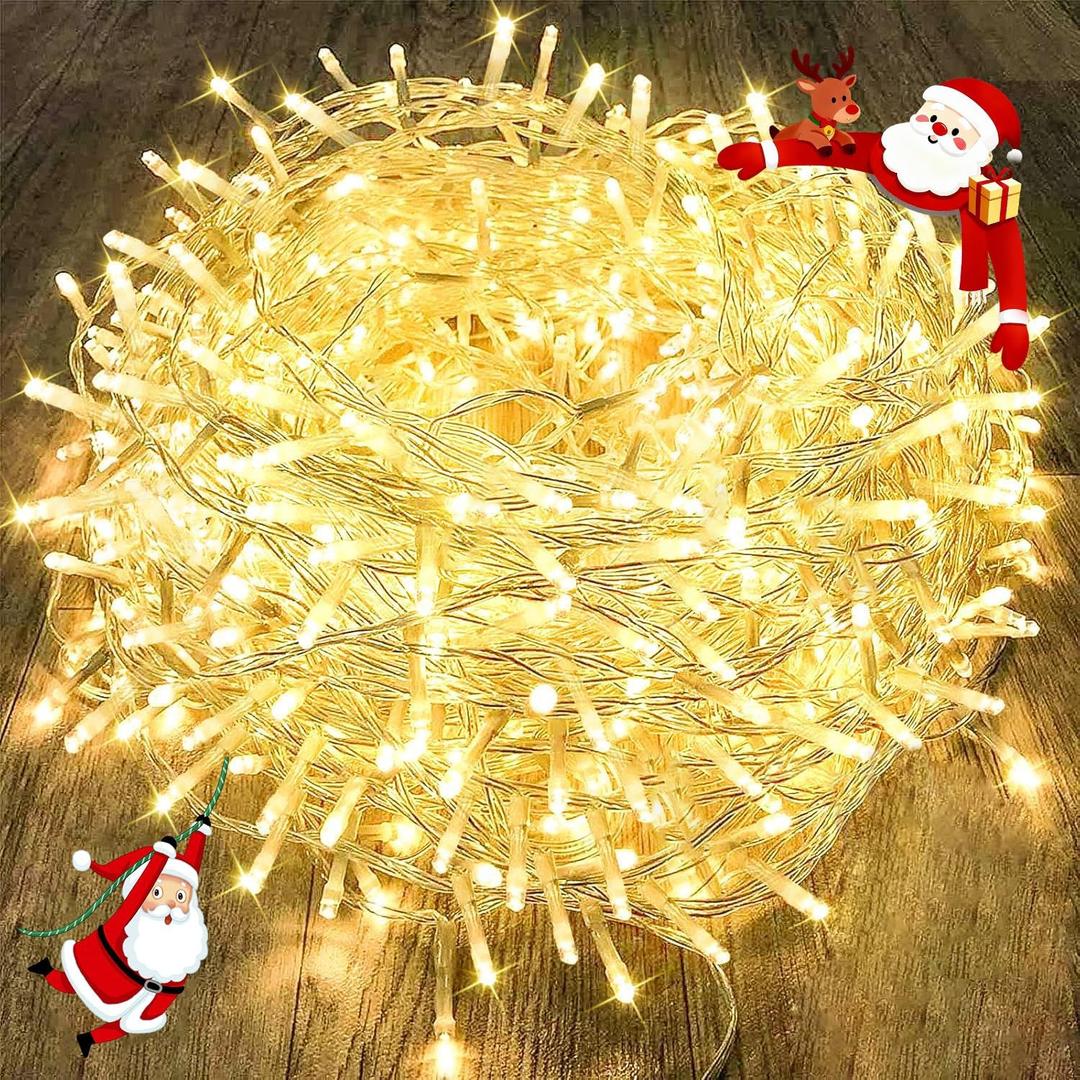 240LED 88Ft Connectable String Lights Indoor Outdoor Clear Wire | Warm White Christmas Lights | Twinkle Fairy Light Plug in with Timer for Bedroom Classroom Wedding Tree Patio Decor