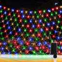 Christmas Net Lights, Outdoor Use, 390 LEDs, 8 Lighting Effects, Memory Function, 13ft x 5ft Net Light Measurements, 6.6ft Lead Wire