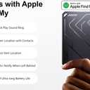 2 x Airtag Wallet Tracker Card for Apple: Bluetooth Tracker Smart Card for Men Gifts Passport Tracker with Find My Keys Finder and Item Locator for Keys Luggage Passport, iOS Only (1 Pack)