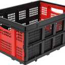 50L Collapsible Utility Crate, Hand Trucks Foldable Storage Bin Organizer