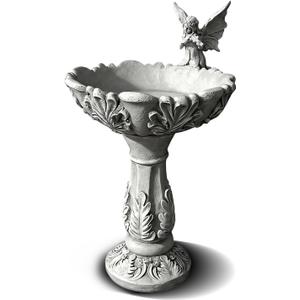 Angel Bird Bath for Outdoors, Garden Yard Patio Outdoor Bird Baths with Stable Base22.4in Decorative Birdbath, Durable Weather-Resistant Concrete Bird Bath Look,
