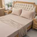 PURE ERA Jersey Knit Flat Sheet Only Solid Dark Beige King | 100% Cotton, T Shirt Soft, Breathable, Stretchy, Machine Washable, Modern and Casual