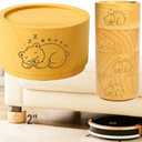 Anfu Bed Risers Furniture Legs, Solid Wood Furniture Raisers with Sleepy Bear Pattern, 2" Stackable Non-Slip Heavy-Duty Wooden Sofa Frame Feet (Beige, 2inch) 3pcs