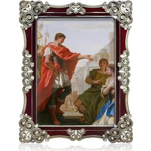 Metal 5x7 Picture Frame Made of High Definition Glass Vintage Picture Frames for Tabletop Display Photo Frame Dcor Red 1 Pack