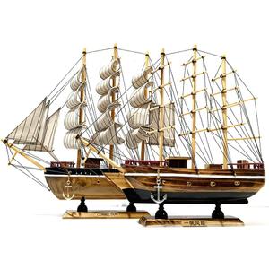 2 Handmade Crafts with Multiple Sailboat Models for Decorating Sailboats and Ocean-Themed Sailboats. Wooden Sailboats Suitable for Home and Office Desks (Wood Color)