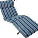 Blazing Needles Outdoor Chaise Lounge Cushion, 72" x 24", Tobago Ocean, 1 Count