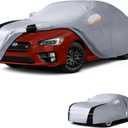 Multi-Layer Car Cover Custom Fit for Subaru WRX Impreza STI(2007-2026), 100% Waterproof All Weather for Automobiles, Gift with Towel, Heavy Duty Car Covers for Rain Sun UV Protection with Door Zipper.