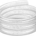 Wire Reinforced Hose 1-1/2" id - 5ft Clear High Pressure Suction Line Plastic Vinyl Tubing with Spiral Steel Wire Suction Hose, Drain Water Fuel Powder