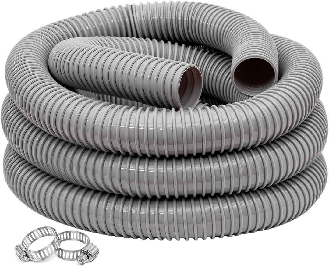 Dust Collection Hose 2 in × 20ft Heavy Duty Gray Flexible PVC Suction Pipe
