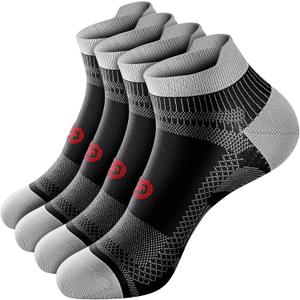 PAPLUS Compression Socks for Men & Women, 2/4/6 Pairs Ankle Running Socks with Arch Support, Ankle Support, Plantar Fasciitis (Large-X-Large)