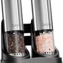 Electric Rechargeable Salt and Pepper Grinder Set,Automatic Pepper Mill Grinder with USB C Charging Dock,Upgraded 95ml Large Capacity,Adjustable Coarseness,LED Light,Stainless Steel