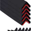 Rubber Bond Wall Corner Guard Edge Protector, 1x1x36 inch Baby Proofing Corner Guards | Self-Adhesive Furniture Edge Strips for Home & Office (5 Pack, Black)