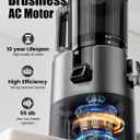 Juicer Machines, Cold Press Juicer with 6" Extra Wide Chute, 90oz Capacity, Powerful AC Brushless Motor, High Juice Yield, Quiet Low db, BPA-Free Juicer Press For Whole Vegetables & Fruits