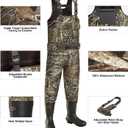 TIDEWE Chest Waders with Boot Hanger, Hunting Waders for Men Next Camo Evo with 600G Insulation, Waterproof Cleated Neoprene Bootfoot Wader, Insulated Hunting & Fishing Waders (Size 11)