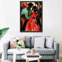 1000 Piece Jigsaw Puzzles for Adults Romantic Couple Painting Jigsaw Puzzle Africa Black Girl and Boy 1000 Pieces Puzzles Game Boho Graffitic Dancers Wall Decor DIY Craft Puzzle Art(Colorful)
