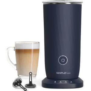 SIMPLETASTE Milk Frother, 4in1 Electric Milk Frother and Steamer, Automatic Warm and Cold Foam Maker and Milk Warmer for Latte, Cappuccinos, Dark Blue