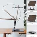 Book Stand for Reading, Multi-Angle & Height Book Holder with 360 Swivel Base, Lightweight Foldable Cookbook Stand for Kitchen, Office, Textbook, Recipe, Music Scores, Kindle, Tablet (Regular Version)