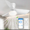 Ceiling Fans Lights with APP & Remote Control: 30 Inch Low Profile Ceiling Fans with Lights Reversible Small Flush Mount Ceiling Fan 3 Colors Quiet 6 Speeds Ceiling Fan for Bedroom Livingroom Kitchen