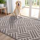 OLANLY Indoor Door Mat, 40x32 Inch, Dirt Resistant and Absorbent, Non-Slip Rubber Backing Floor Mats, Easy Clean Low-Profile Doormat for Entryway, Front Door, and Inside Entrance, Khaki