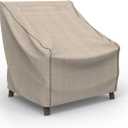 Budge English Garden Patio Chair Cover, Waterproof & UV-Resistant Outdoor Furniture Cover, Fits Medium Patio Chairs up to 36" W x 36" D x 36" H, Tan Tweed