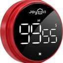 JOYHILL Digital Kitchen Timer, Large LED Display with Magnetic Countdown 3 Volume Levels, Ideal for Cooking Classroom Studying Fitness, Timer for Kids and Seniors Red