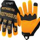 WESTWOOD FOX Gardening Working Gloves Leather Safety Thorn Proof Gloves for Mens & Women Flexible Heavy Duty Mechanic Gloves (Medium, Yellow Golden)