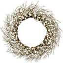 Yawwind 20 Inches White Winter Wreath Winter Wreaths for Front Door White Berry Wreath for Farmhouse Indoors Outside Kitchen Wall Porch Christmas Winter