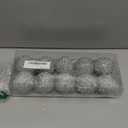 10 Pcs 2.36 Inch Christmas Ball Ornaments Glitter Sequin Ball Large White Christmas Tree Decorations Xmas Hanging Balls for Home New Year Holiday Indoor Outdoor Party Decor(White, 2.36 Inch)