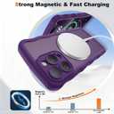 Compatible with iPhone 16 Pro Case 6.1" 2024, Cute Kawaii Curly Wave Frame Shape Shockproof Translucent Matte Protective Magnetic 16 Pro Phone Case for Women Girls, Purple